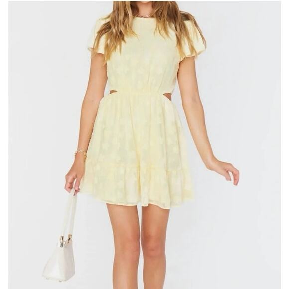 Show Me Your Mumu Merritt Yellow Mini Dress Size Large NWT - Picture 1 of 10